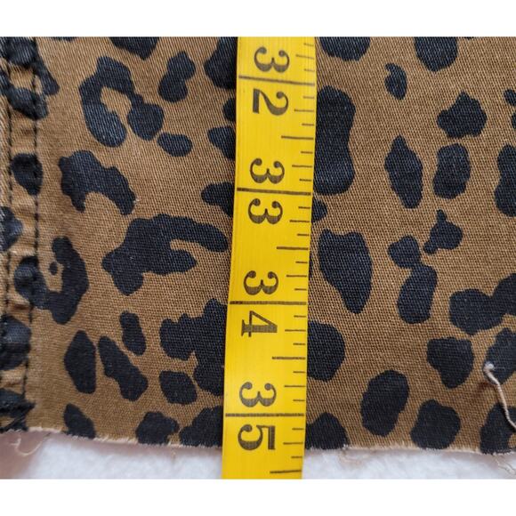 Vtg City Chic Women's Denim Dress M L Animal Print Raw Bottom Brown Black Y2K - Picture 4 of 8